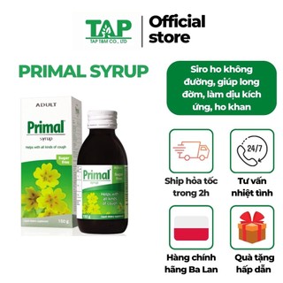 Siro Giảm Ho Không Đường Primal Syrup - Phù Hợp Với Người Tiểu Đường 150gr