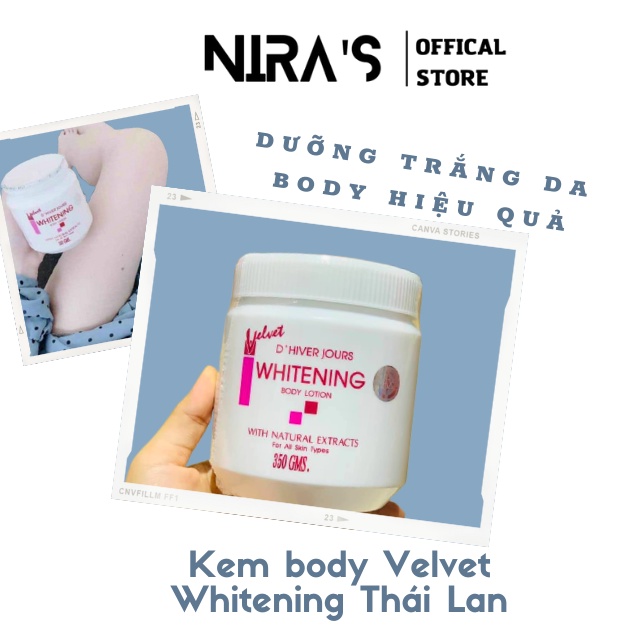 Kem dưỡng thể Velvet Whitening Body Lotion Thái Lan 350g