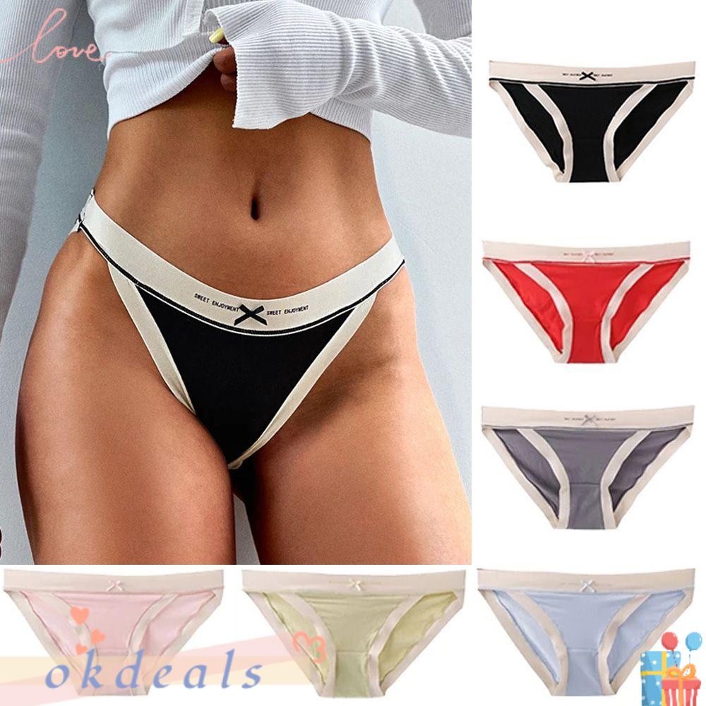 Quần Lót Cạp Thấp Size Lớn Phối Màu Tương Phản Cho Nữ