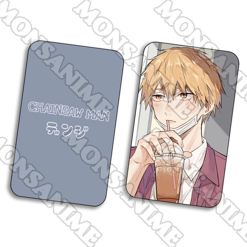 Ảnh card bo góc in hình CHAINSAW MAN Thợ săn quỷ ver Teen thẻ bo viền 5*8cm anime chibi sưu tầm 1 tấm
