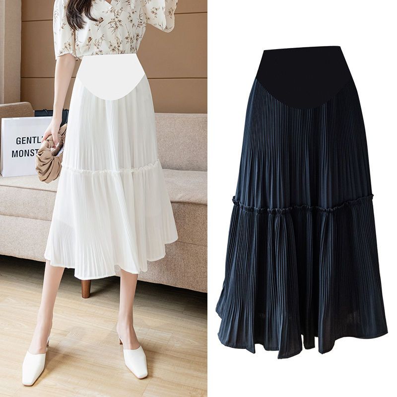 Đầm Chiffon Dáng Chữ A Xếp Ly Thời Trang Mùa Xuân Mới Cho Mẹ Bầu