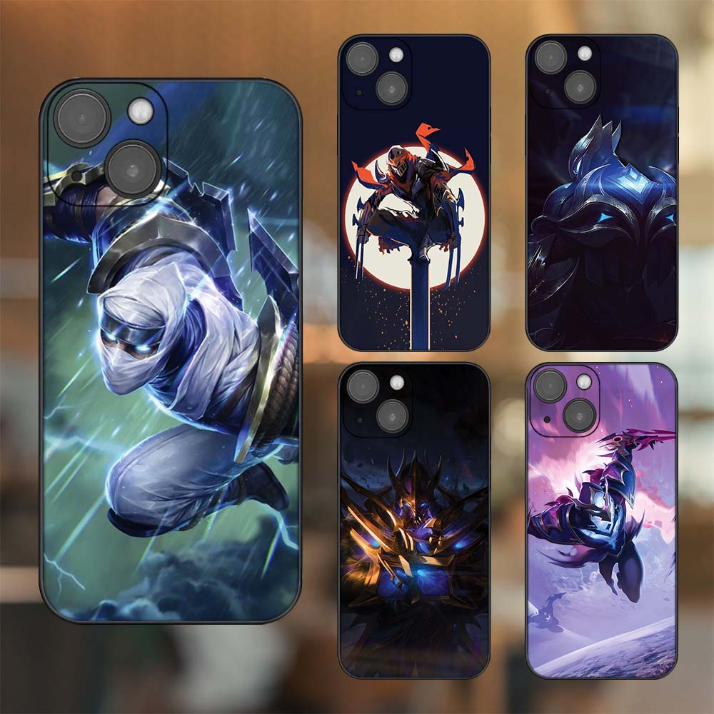 Ốp lưng iPhone 14 dẻo đen cạnh vuông in hình Zed Liên Minh Huyền Thoại