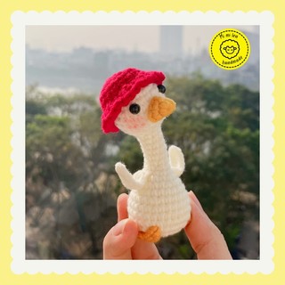 [mimi_len29] Móc khoá bé vịt nghiêng đầu đội nón