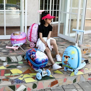 Vali Kéo Kèm Xe Trượt Scooter 16inch Cho Bé 2 - 10 Tuổi Nhựa Cao Cấp Màu Xanh - Hồng - Vàng Vali Trẻ Em Du Lịch, Đi Học
