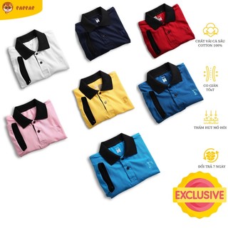 Áo thun có cổ dày dặn, co giãn, thoáng mát chất vải cá sấu Cotton 100% - POLO PAPPAP