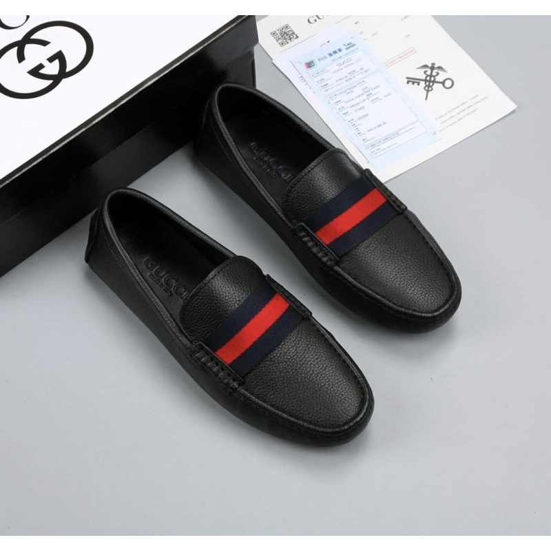 ✅FREESHIP Giày Moca nam Guchi hoạ tiết mới form ôm chân da bò thật bảo hành 12 tháng