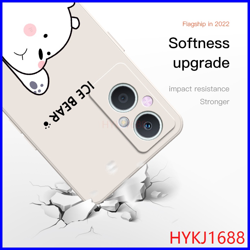 Ốp lưng OPPO Reno 8Z 5G ốp lưng OPPO Reno 7Z 5G Ốp Điện Thoại tpu Silicon Hình Gấu Và Mũ Cho OPPO Reno7 Z Reno8 Z Reno 7Z 8Z Reno 7 8 Z 5G HBX