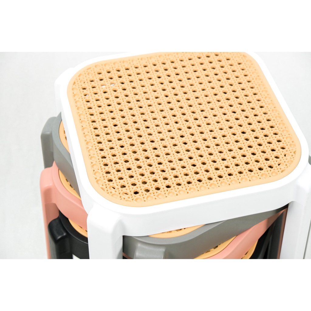 Ghế đôn nhựa giả mây nhập khẩu cao cấp có thể xếp gọn TM659
