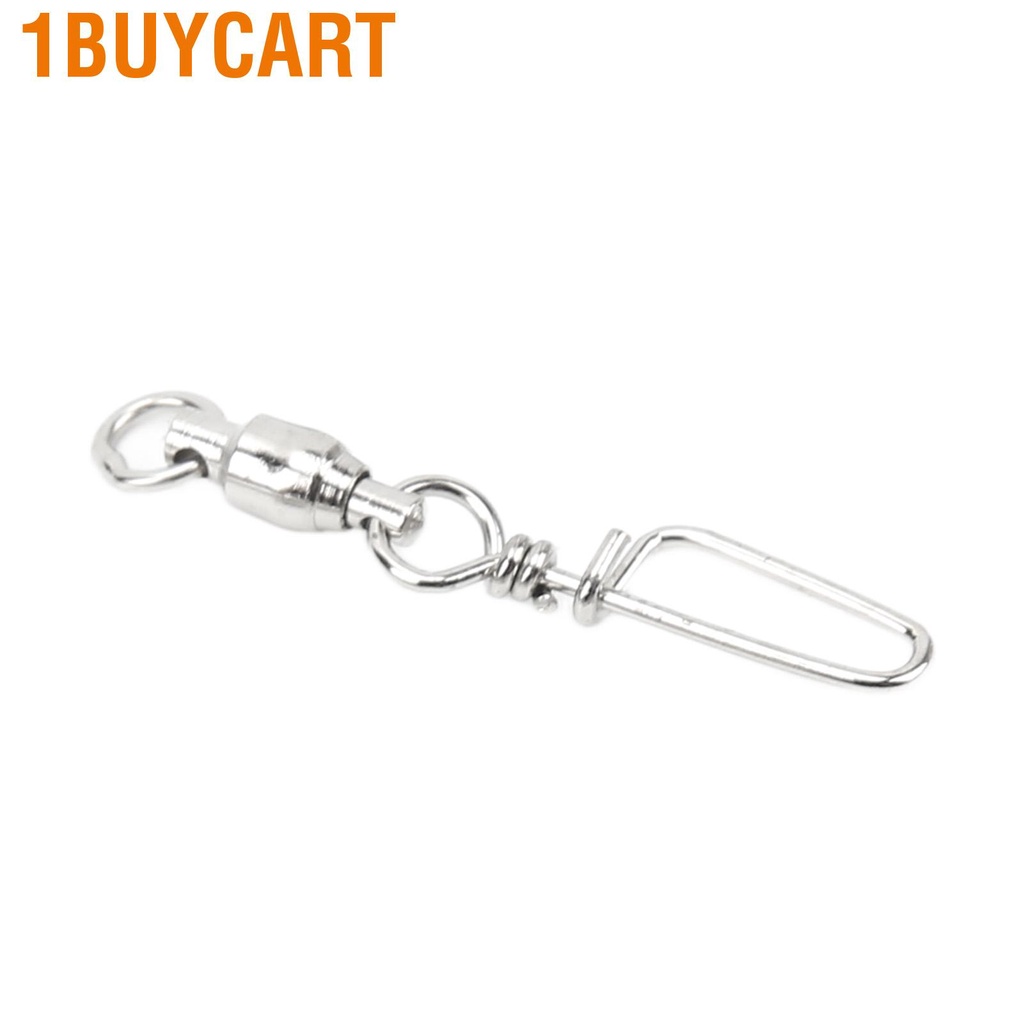 1buycart 50Pcs High Strength Fishing Snap Swivels Stainless Steel B Type Ball Bearing for Saltwater