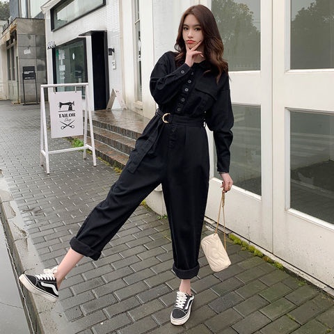 Áo Liền Quần Dáng Rộng Phong Cách Hàn Quốc Thời Trang Xuân Thu 2022 Mới Cho Nữ
