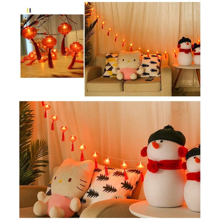 Dây Đèn LED Lồng Đèn Đỏ Trang Trí Tết, Lễ Hội, Siêu Xinh Xắn Nổi Bật 3m 20 đèn