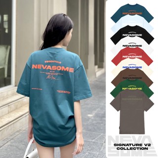 Áo Thun Oversize Local Brand NEVASOME Signature v2 Xanh Mòng Két Cotton Tay Lỡ Form Rộng Nam Nữ