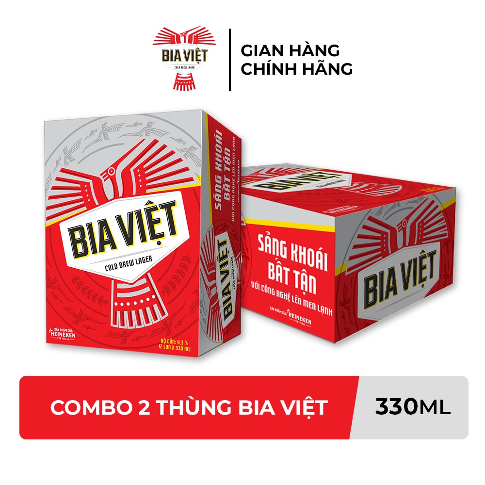Combo 2 Thùng 12 lon Bia Việt 