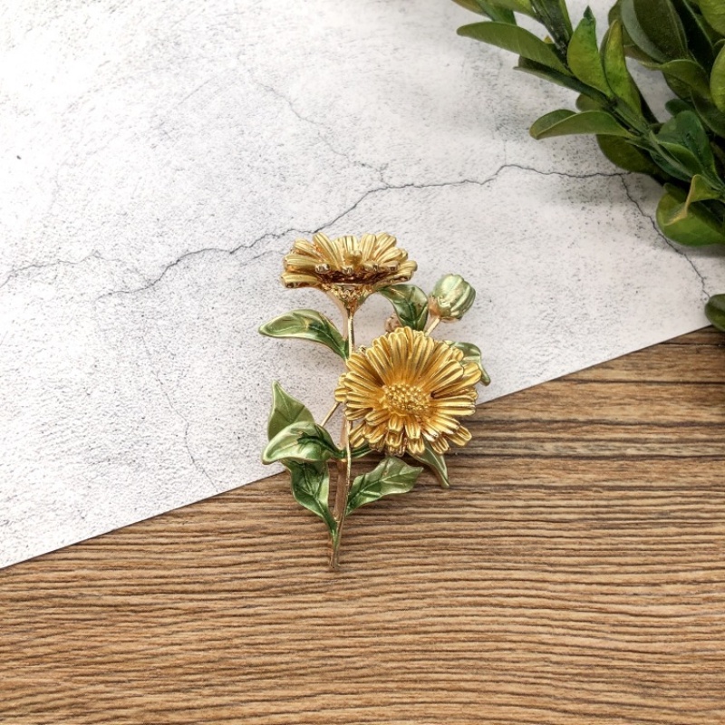 Ghim Cài Áo Hình Chú Chim / Lá Cây Đính Ngọc Trai Cổ Điển Tinh Tế Thời Trang Cho Nam Và Nữ