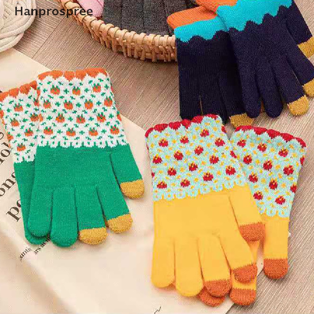 Hanprospree > Găng Tay Len Cashmere Dệt Kim Thời Trang Mùa Đông Cho Nữ