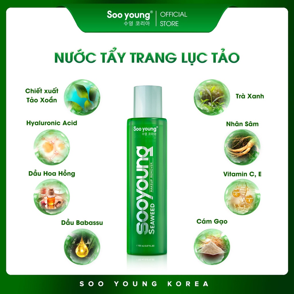 Nước tẩy trang Lục Tảo SOOYOUNG KOREA 150ml