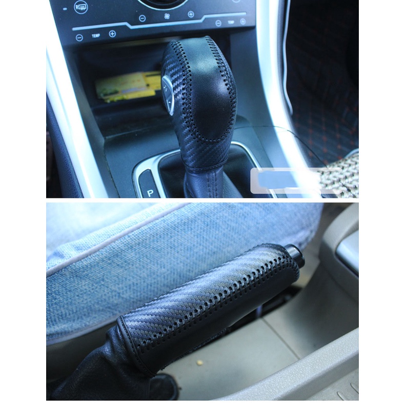 Bao Da Bọc Phanh Tay, Bọc Cần Số Tự Động Vân Carbon Cho Xe Ô Tô Ford Focus, Fiesta, Ecosport