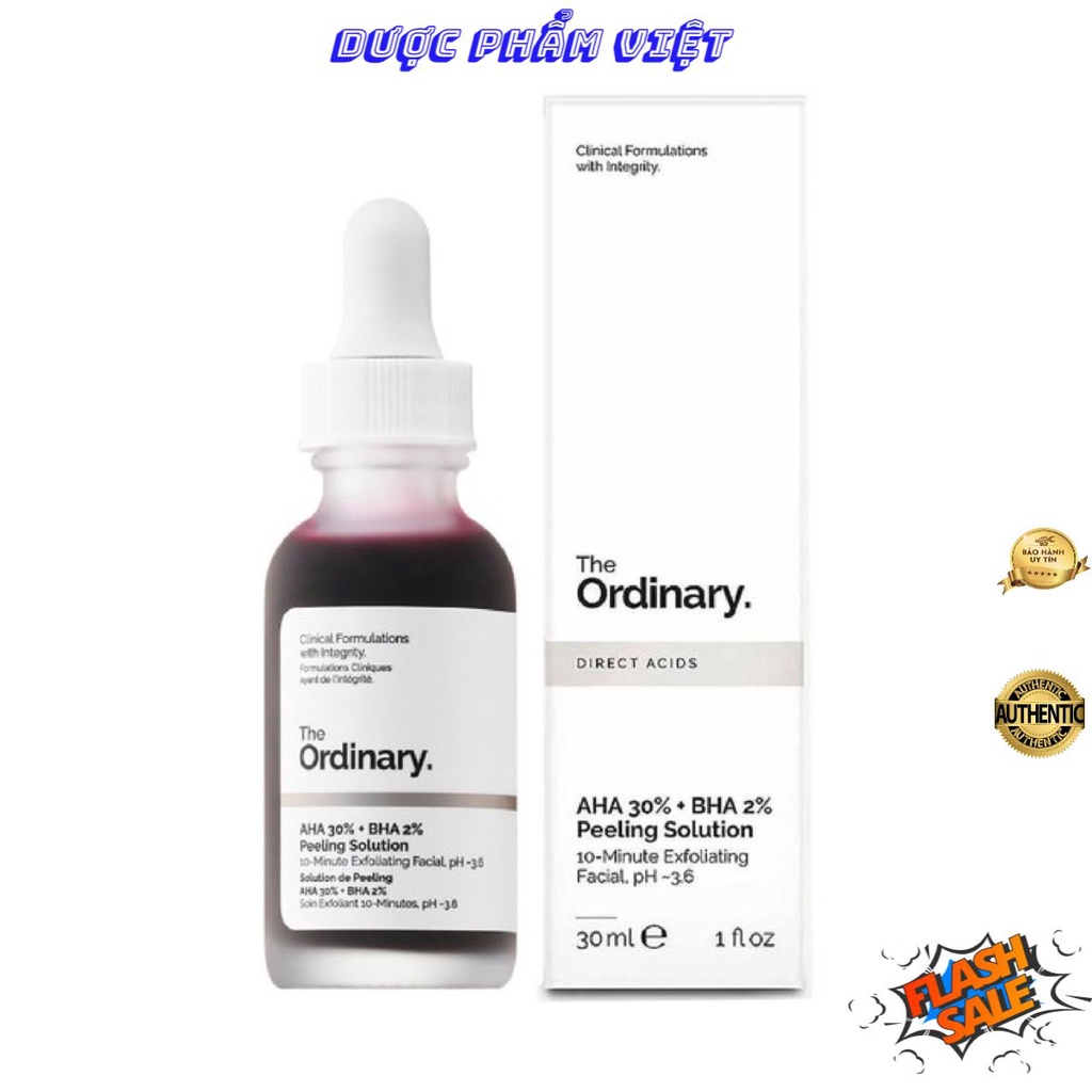 Tẩy da chết hóa học The Ordinary AHA 30% + BHA 2% Peeling Solution