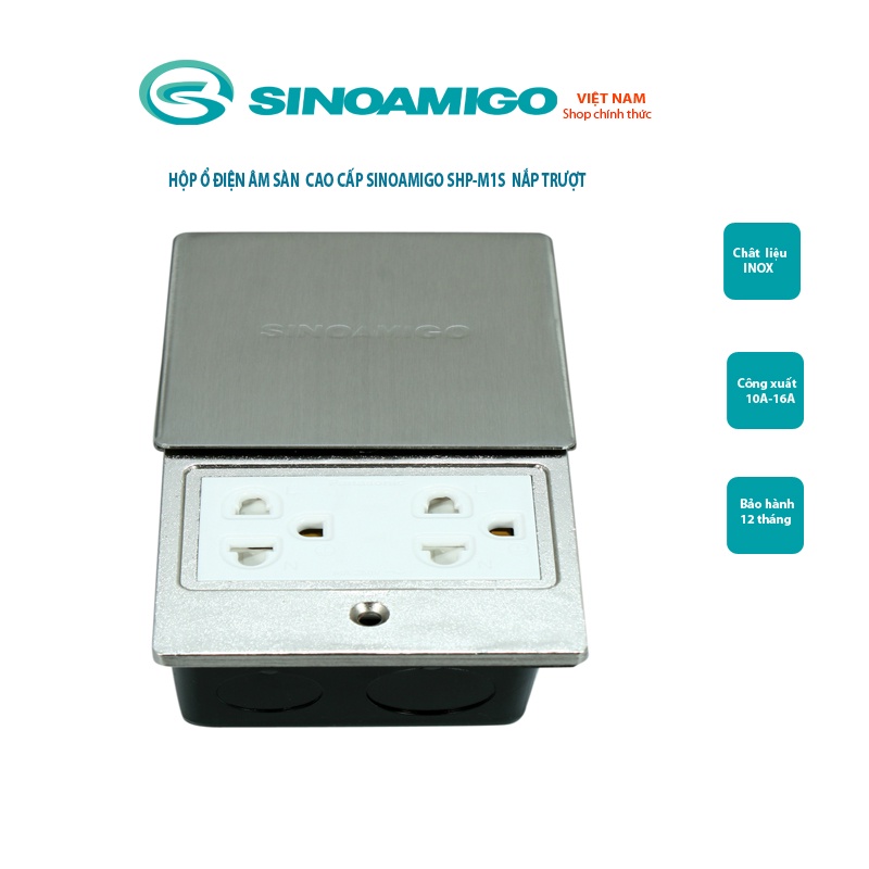 Ổ cắm âm sàn SINOAMIGO SHP-M1S nắp trượt cao cấp