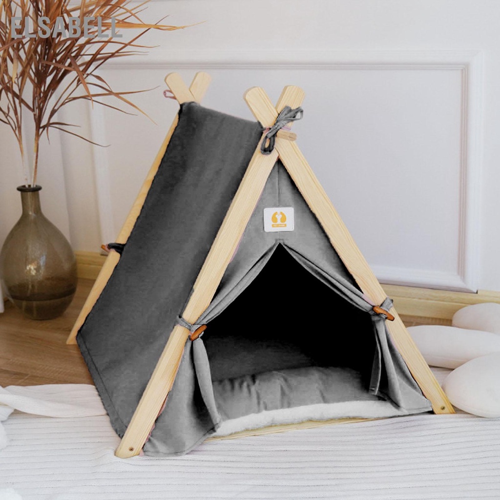 Elsabell. Lều Teepee Cho Thú Cưng Không Gian Rộng Lớn Di Động Giường Đa Năng Chó Và Mèo Màu Xám