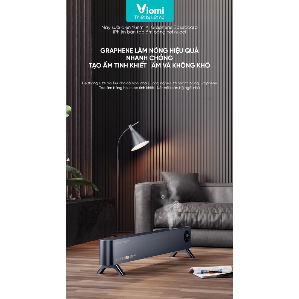 Máy sưởi chân tường thông minh Viomi Graphene AI kèm tạo ẩm – VXTJ06