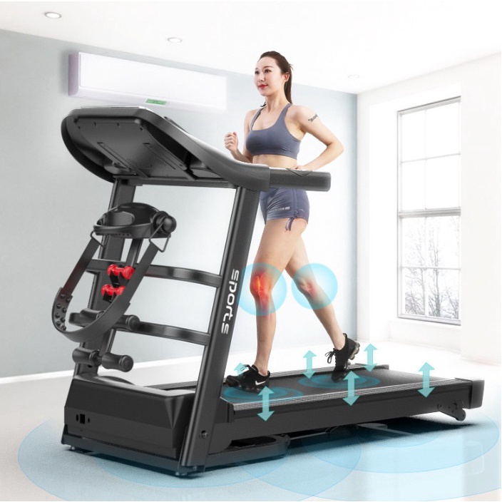 Máy chạy bộ tại nhà gấp gọn Sport A7 Chính Hãng,  đa năng gấp gọn tại nhà kèm dây đai bụng.