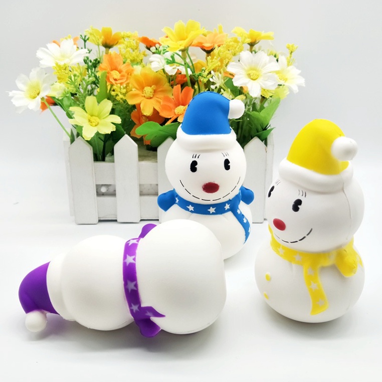 Squishy Lớn hình người bằng tuyết hồ lô đeo khăn đội mũ công cụ giải trí Xốp Giảm Stress Hình mềm mại đẹp đẽ co dãn cho