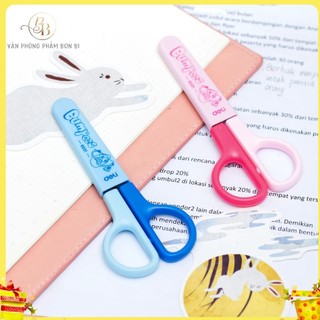 [miễn phí ship] Kéo DELI 121mm Hồng/Xanh - 1 cái - E6021, kéo mầm non, học thủ công an toàn