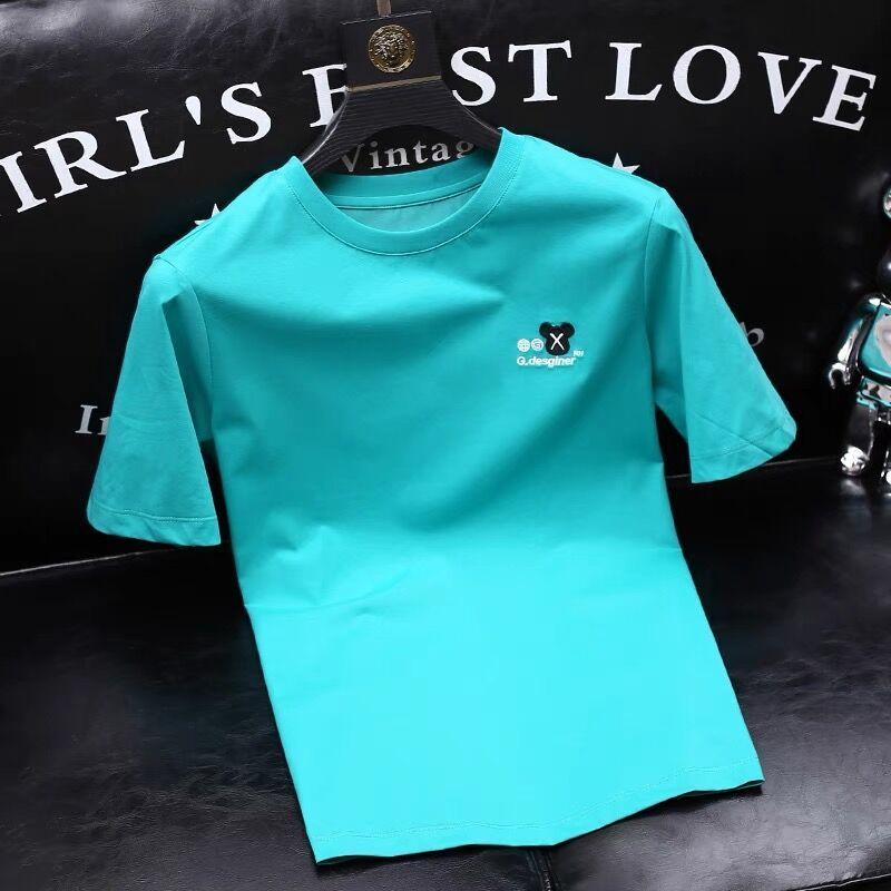 Áo Thun Tay Ngắn Dáng Ôm Đính Kim Cương Giả Cao Cấp Thời Trang Châu Âu Sành Điệu Cho Nam