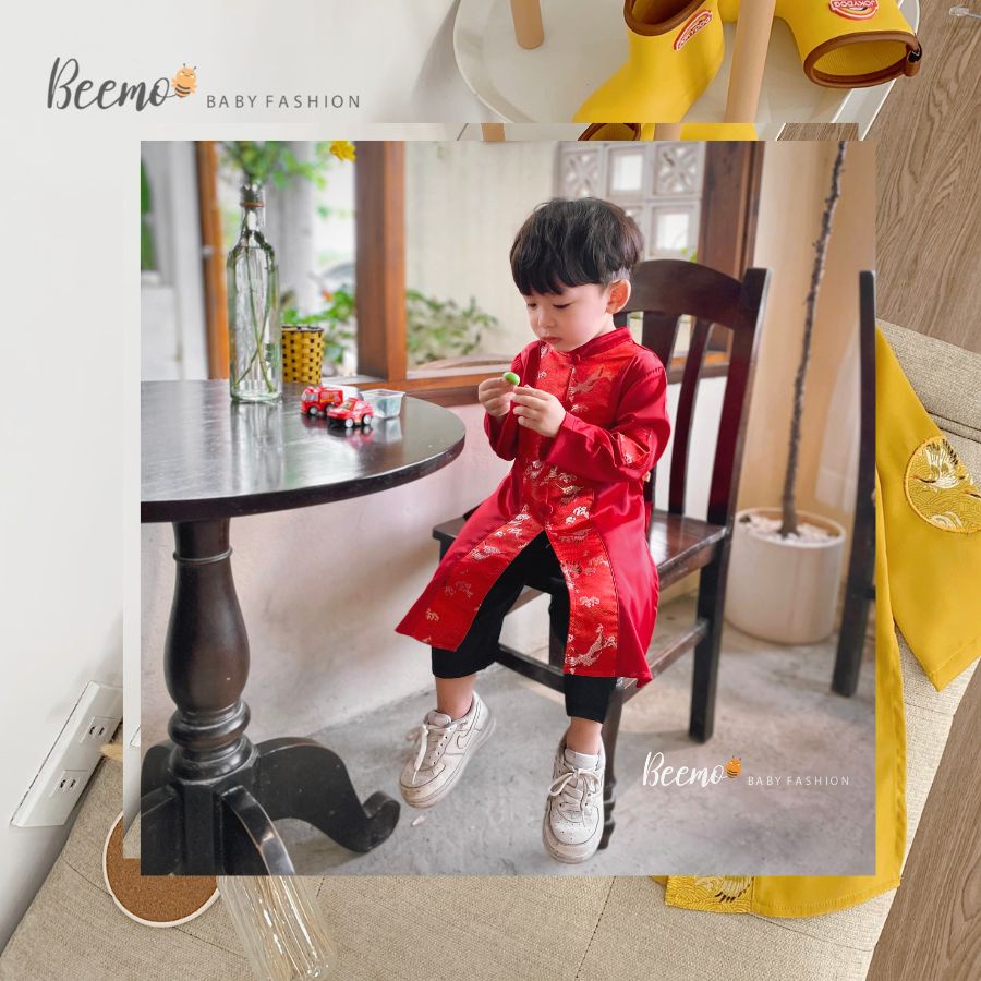 Set áo dài Nam họa tiết chuẩn truyền thống,lụa gân mềm mại phối gấm CAO CẤP