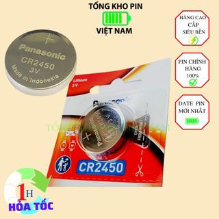 Pin cr2450 panasonic 2450 3v lithium hàng chính hãng - vỉ 1 viên pin điều khiển ô tô