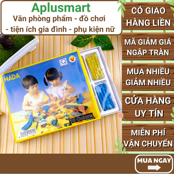 Hộp đất sét thơm Hada 10 màu an toàn cho bé ⭐FREESHIP ⭐Uy tín ⭐Hộp đất sét thơm Hada 10 màu an toàn cho bé- Aplusmart