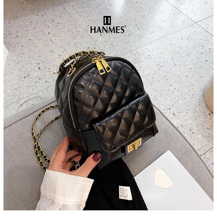 Balo da mini thời trang nữ ô trám HB01 Hanmes