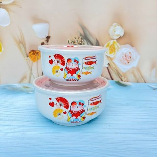 Bộ 2 thố sứ nắp hút chân không