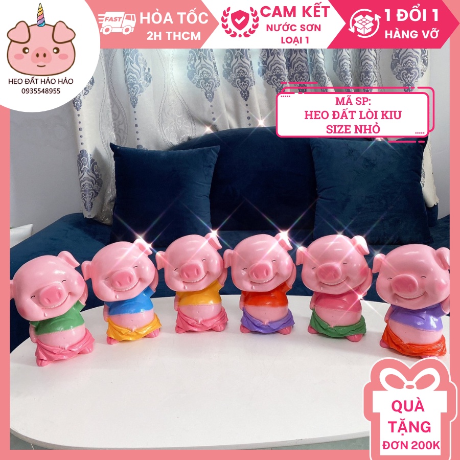 HEO ĐẤT LÒI CIU SIZE VỪA ĐỂ BÀN/ LỢN ĐẤT TIẾT KIỆM LÒI CIU