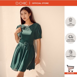 Váy ngắt eo nhún xòe chun vai thắt đai bản lớn d.chic ms: 282743