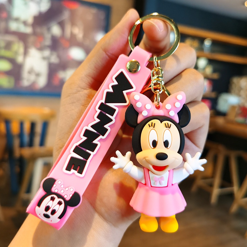 DISNEY Móc Khóa Hình Chuột Mickey Minnie Dễ Thương