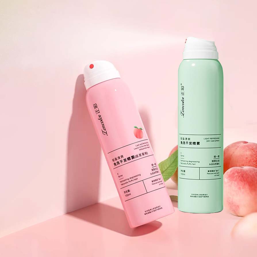 Dầu gội khô Xịt Gội đầu khô LENCOLOR Làm phồng Làm tơi tóc không bết dính hương đào Hàng nội địa Trung