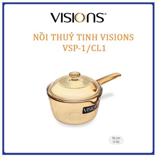 Nồi tay cầm thuỷ tinh Visions VSP-1 1L - Bảo Hành 10 năm - Xuất xứ từ Pháp - Hàng chính hãng