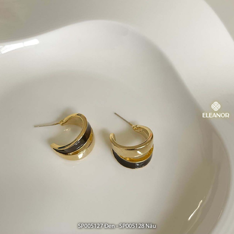 Bông tai nữ chuôi bạc 925 Eleanor Accessories phối hai màu độc đáo phụ kiện trang sức cá tính
