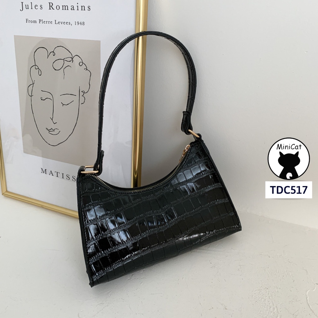 Túi đeo vai, túi xách tay phong cách retro da mềm màu trơn thời trang, tiện dụng MiniCat TDC517