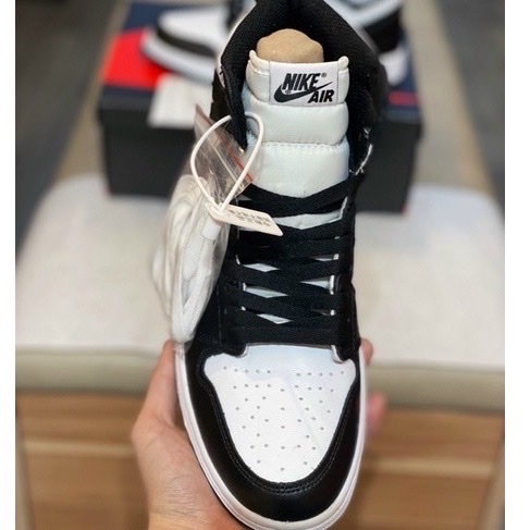 Giày jordan Cổ Cao Nam Nữ, Giày Sneaker JD1 Panda Đen Trắng Hàng Cao Cấp Full Box + Bill