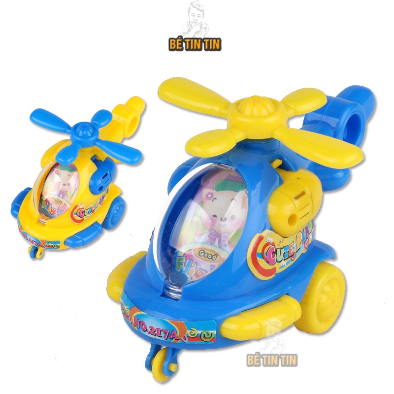Đồ chơi máy bay trực thăng cảnh sát mini chạy bằng dây cót - Đồ Chơi TinTin