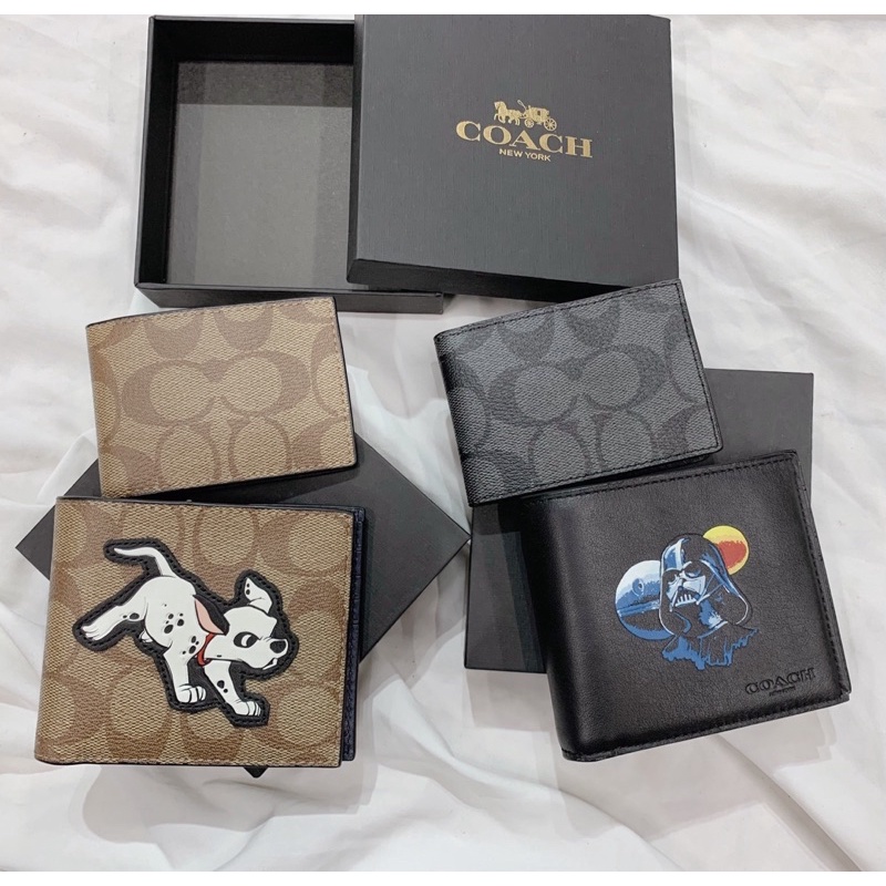 VÍ NGẮN COACH DA THẬT - VÍ MINI ĐỰNG THẺ CARD - MUA 1 ĐƯỢC 2