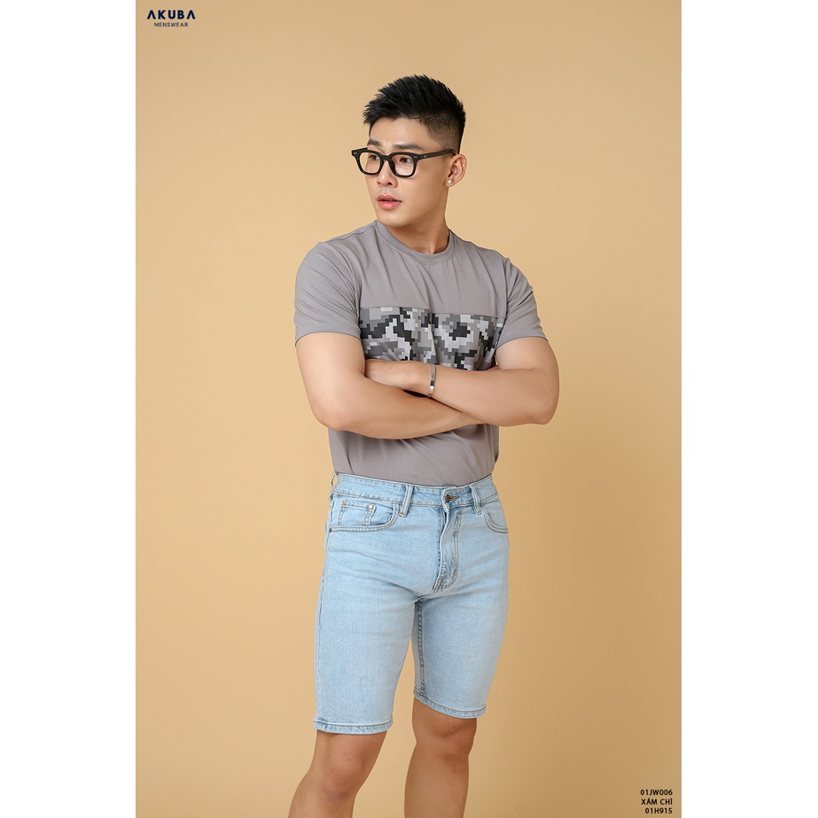 Áo thun nam tay ngắn cổ tròn Abuka form slimfit chất cotton thoáng mát co giãn 4 chiều 01JW006