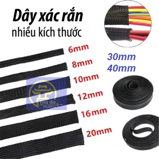 01 met Dây xác rắn bọc ngoài dây âm thanh, dây nguồn, dây điện nhiều kích cỡ