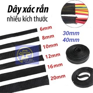 01 met Dây xác rắn bọc ngoài dây âm thanh, dây nguồn, dây điện nhiều kích cỡ