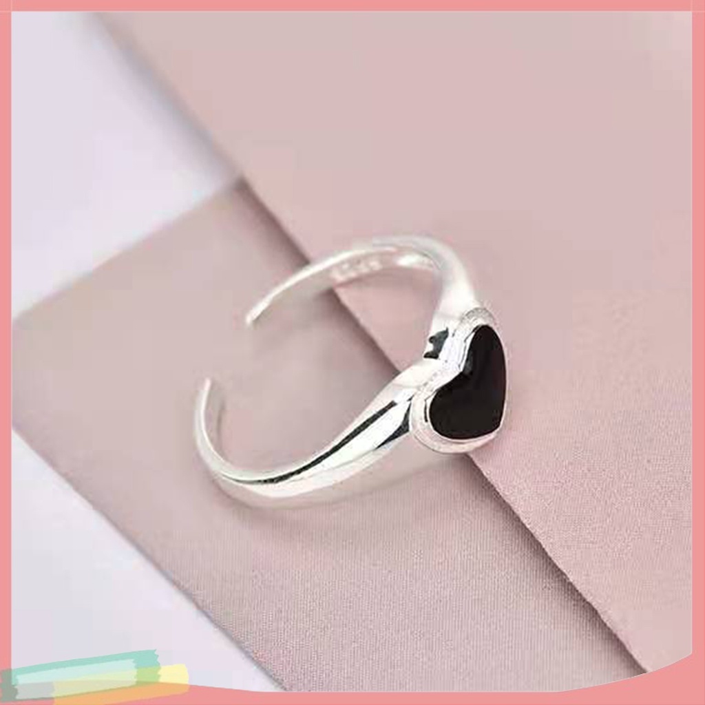 Nhẫn hợp kim hình trái tim đính đá xinh xắn cho nữ