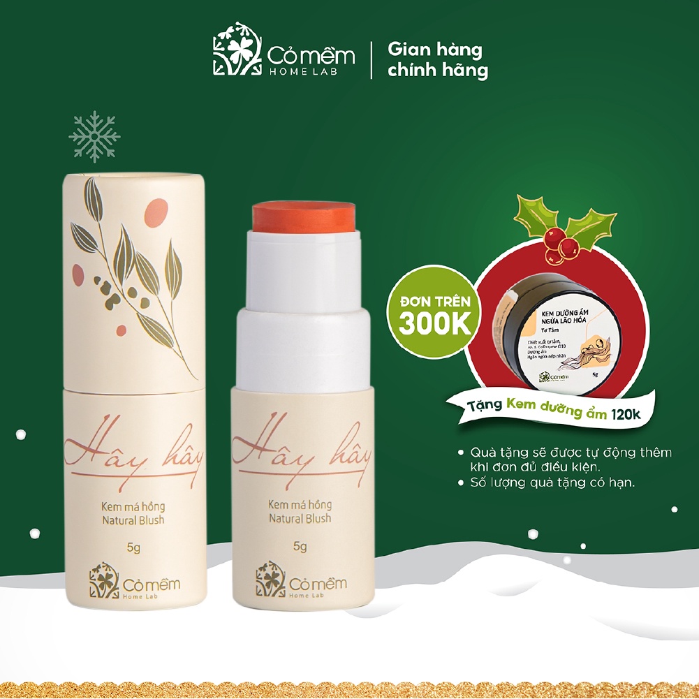 Kem Má Hồng Trang Điểm Hây Hây Thiên Nhiên Hiệu Ứng Màu Ngọc Trai Cỏ Mềm 5g