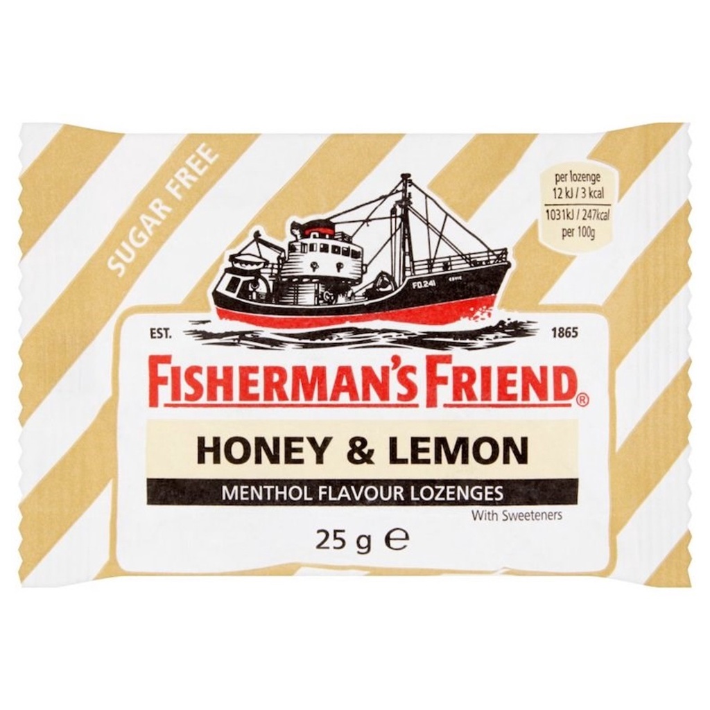 Kẹo cay con tàu không đường Fisherman's Friend-HONEY&LEMON